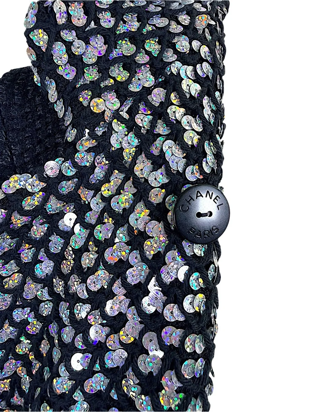 Chanel 10A Black Sequin Trim Jacket | Karl Lagerfeld